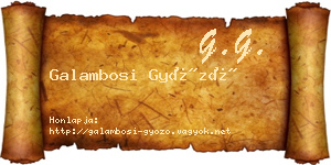 Galambosi Győző névjegykártya